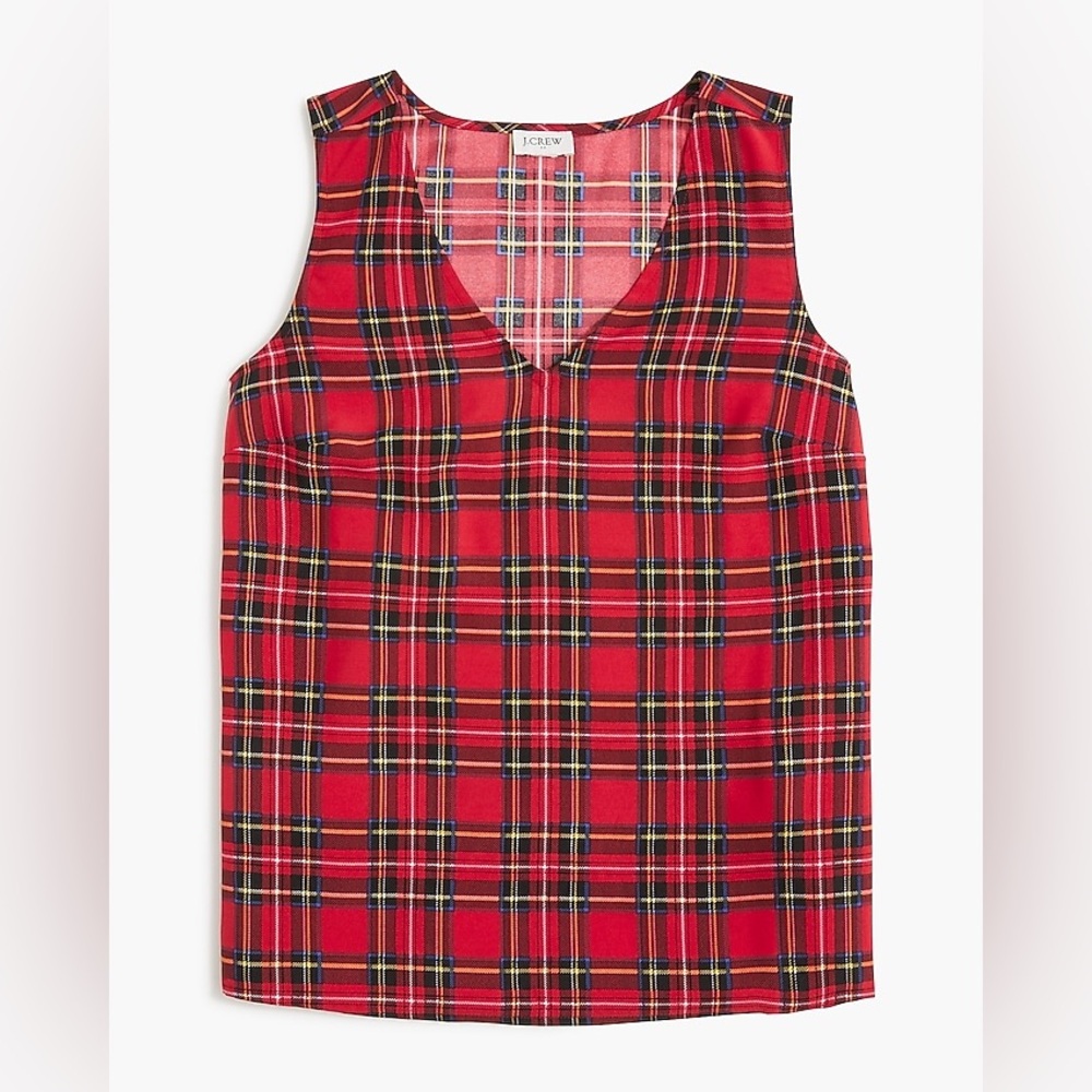 J Crew Tartan Sleevless Plaid Top